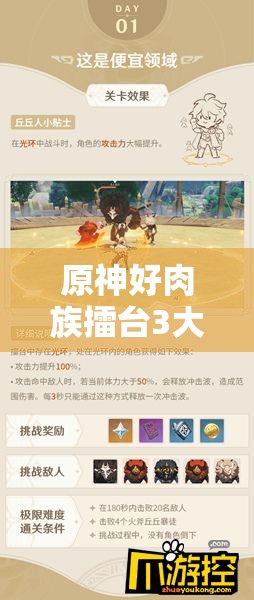 原神好肉族擂臺3大步驟：位置詳解+核心打法技巧，高效通關(guān)實戰(zhàn)教學