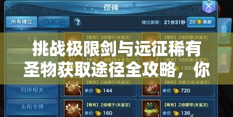 挑戰(zhàn)極限劍與遠征稀有圣物獲取途徑全攻略，你掌握了嗎？